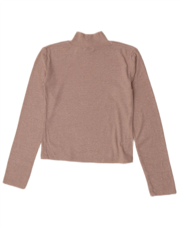 Zara Γυναικείο Crop Top μακρυμάνικο UK 12 Medium Beige