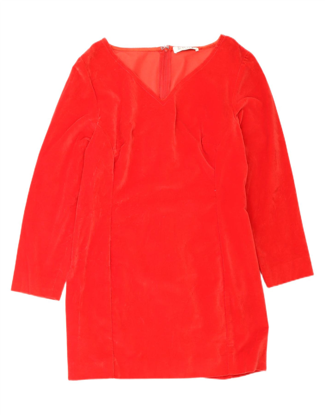 LUNE Womens Velvet 3/4 Sleeve Shift Dress UK 12 Medium Red Vintage Lune and Second-Hand Lune from Messina Hembry 
