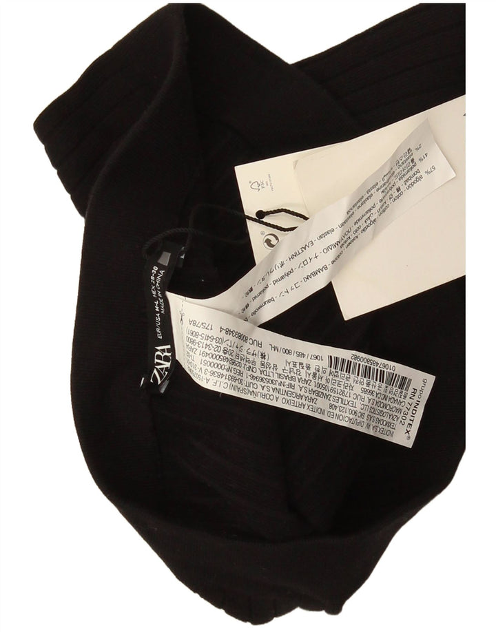 Zara Γυναικείο κολάν Stirrup UK 12 μεσαίο μαύρο βαμβακερό