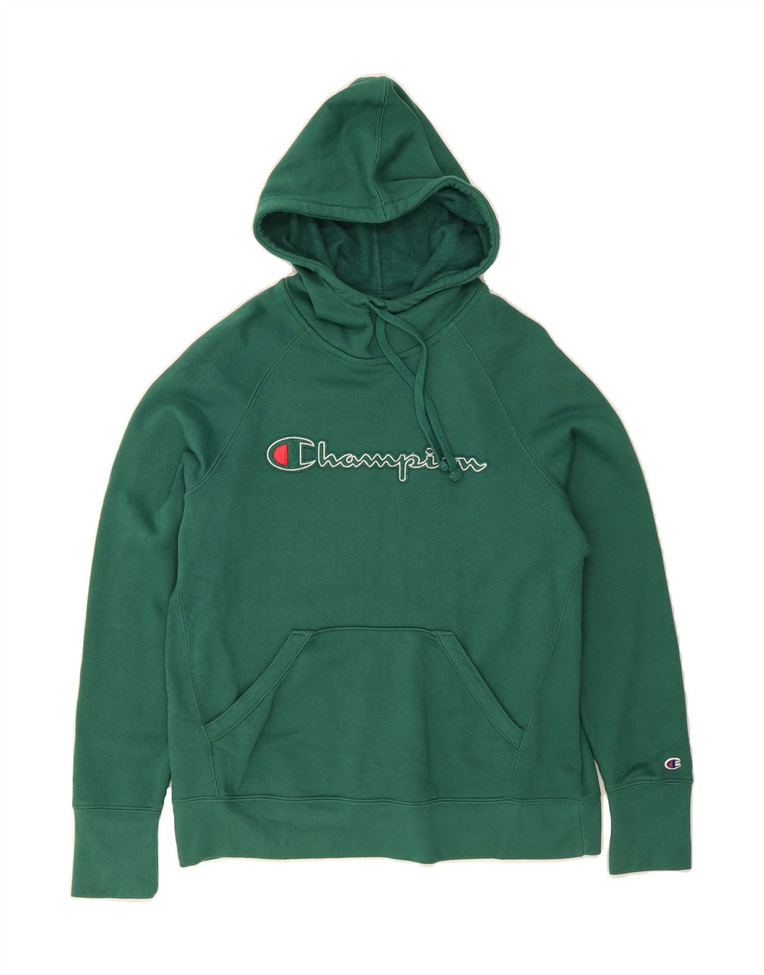 CHAMPION Mens Graphic Hoodie Jumper Medium Green Cotton Vintage Champion and Second-Hand Champion from Messina Hembry 