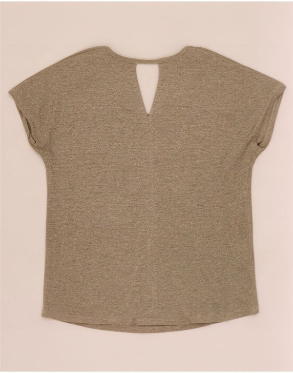 Massimo Dutti Γυναικείο μπλουζάκι υπερμεγέθους Top UK 6 XS Beige Viscose