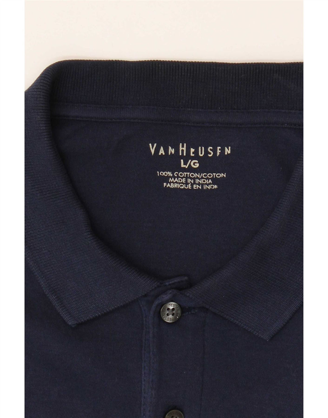 Ανδρικό πουκάμισο πόλο Van Heusen μεγάλο μπλε ναυτικό βαμβακερό