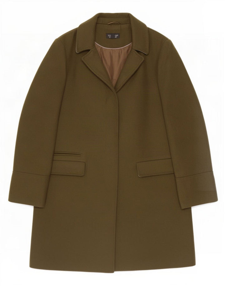 Topshop Γυναικείο Παλτό UK 10 Small Khaki Polyester