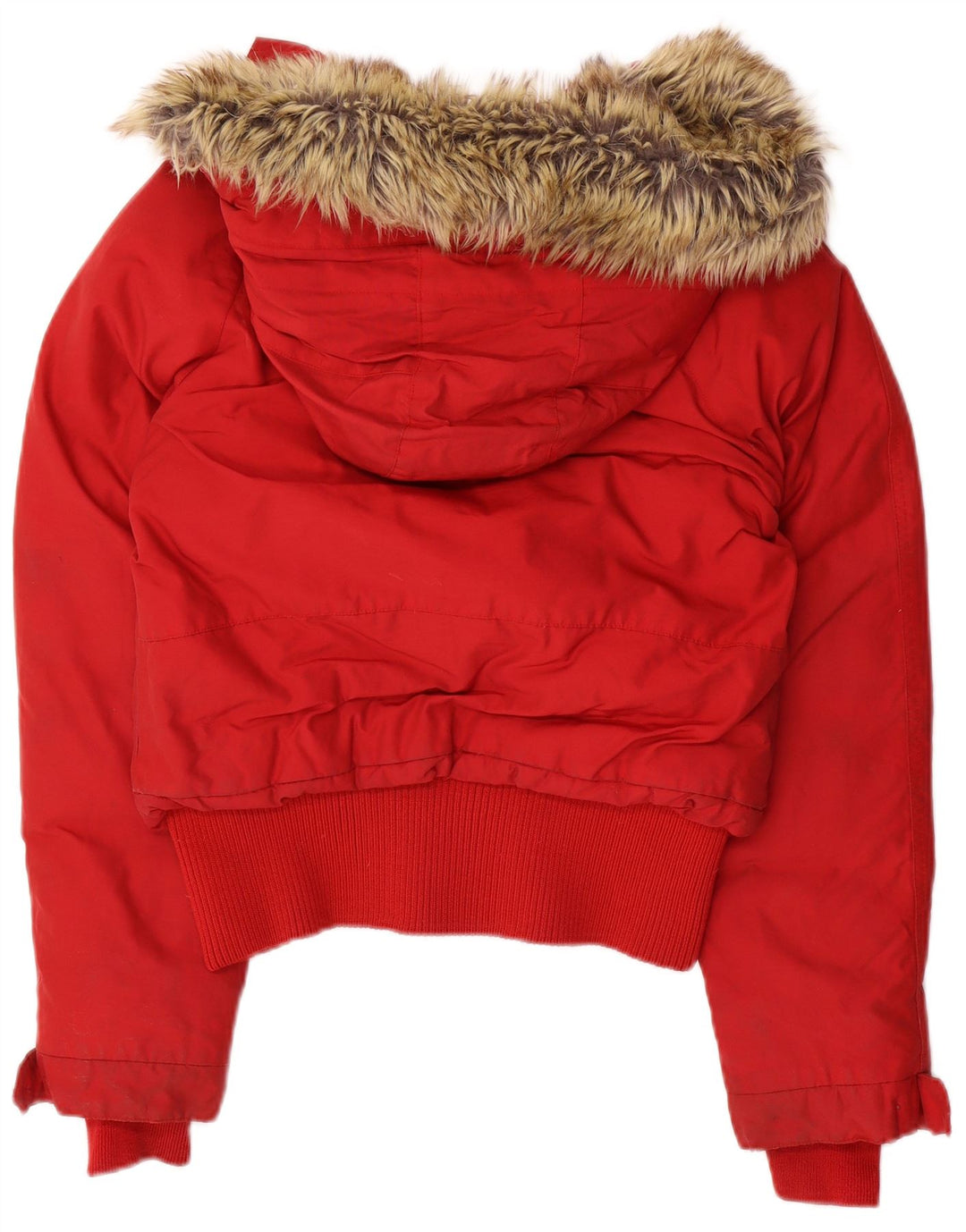 Woolrich Γυναικείο μπουφάν με κουκούλα UK 14 Medium Red Nylon
