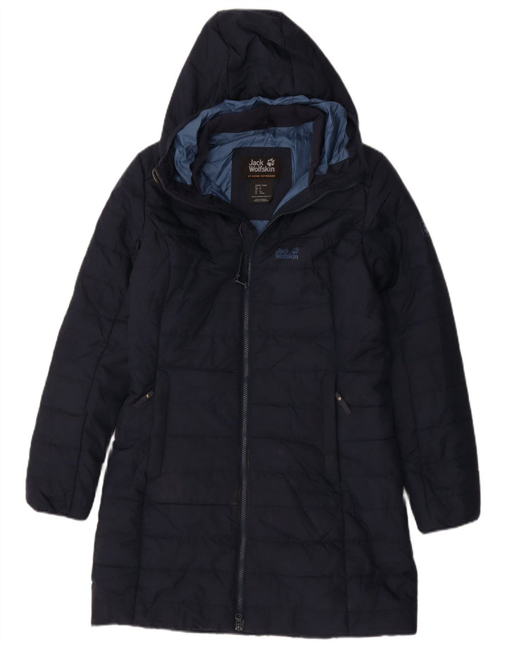 Jack Wolfskin Γυναικείο παλτό με κουκούλα UK 8/10 Μικρό Navy Blue Polyester