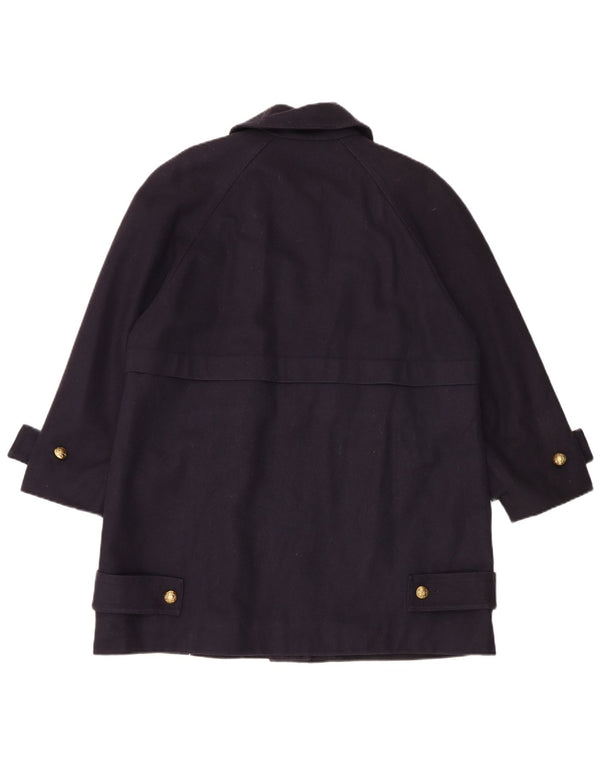 Aquascutum Γυναικείο Oversized Πανωφόρι UK 16 Large Navy Blue Wool