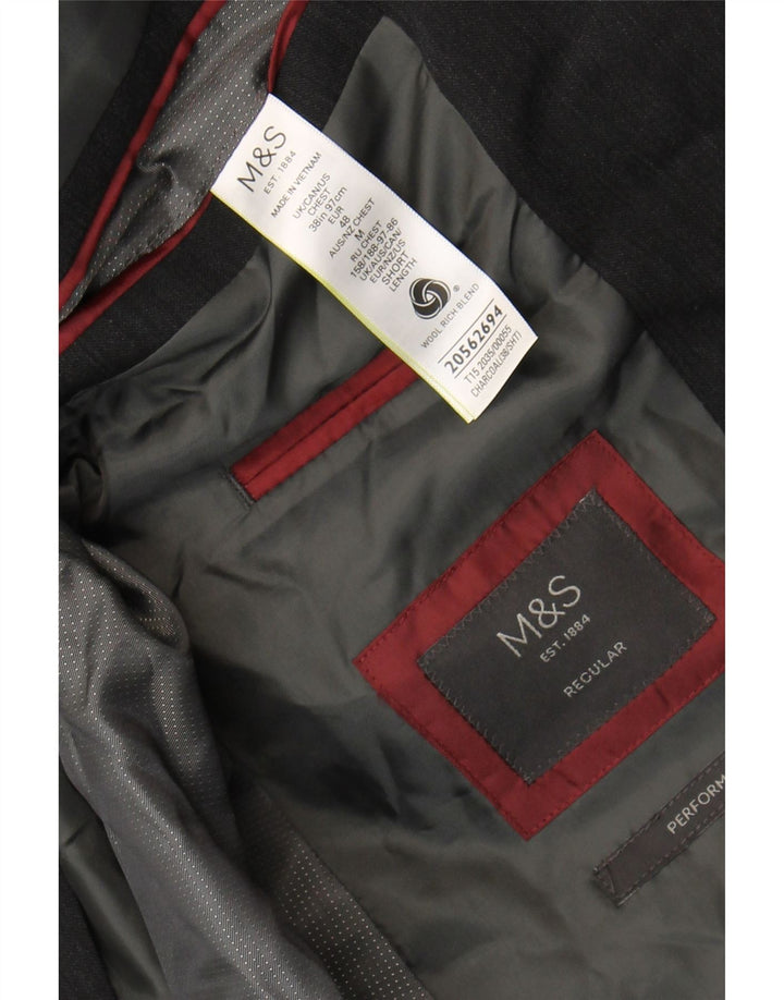 Marks & Spencer Ανδρικό σακάκι 2 κουμπιών UK 38 Medium Grey Wool