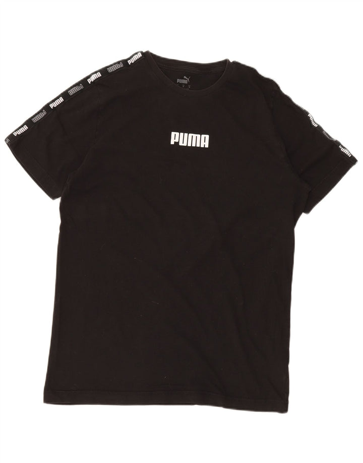 Ανδρικό γραφικό μπλουζάκι PUMA, μεσαίο μαύρο βαμβακερό