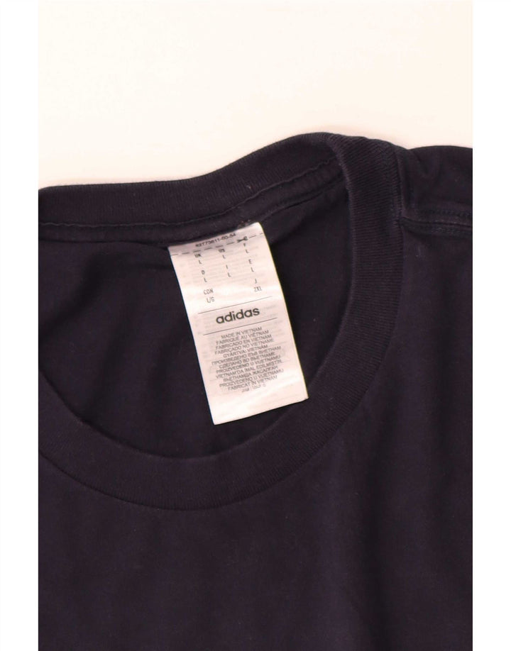 Ανδρικό T-Shirt Adidas Top Large Navy Blue από βαμβάκι