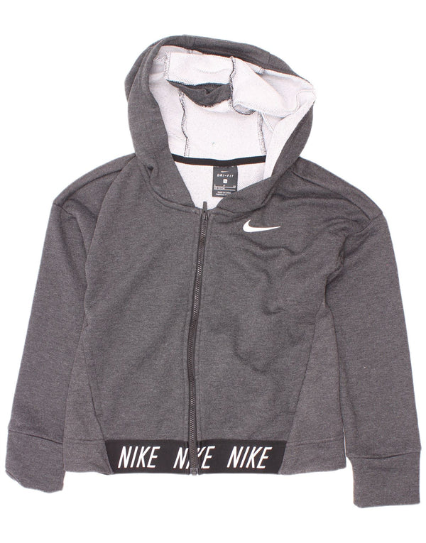 Πουλόβερ Nike Girls Dri Fit Zip Hoodie 8-9 Years Small Grey Colourblock