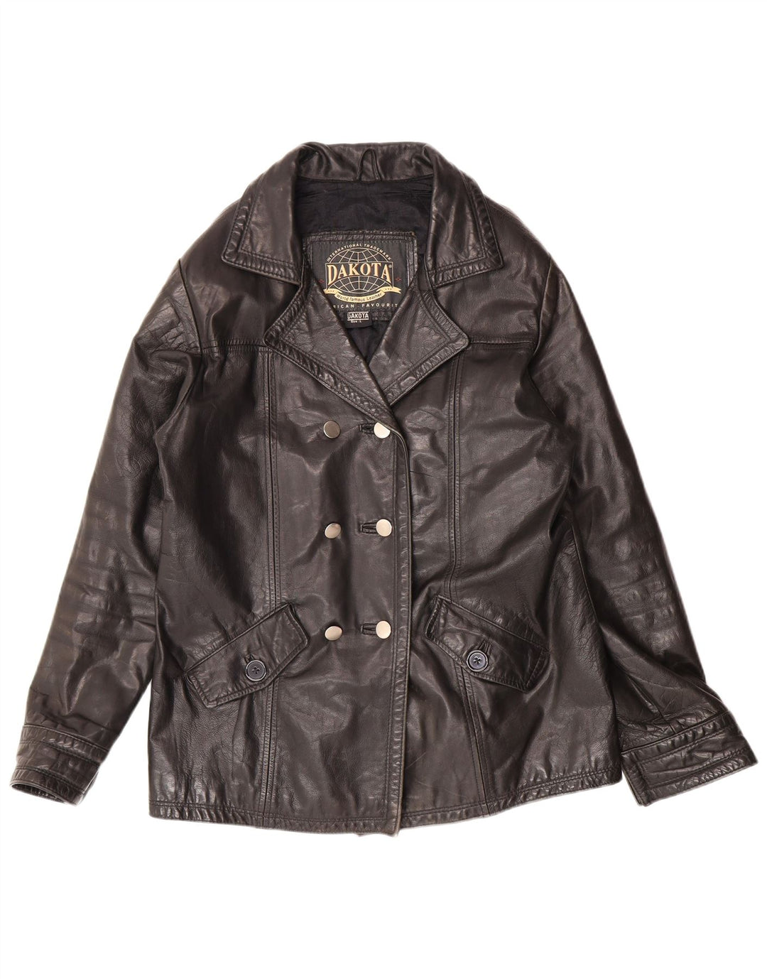 DAKOTA Γυναικείο Δερμάτινο Μπουφάν UK 16 Large Black Leather Classic