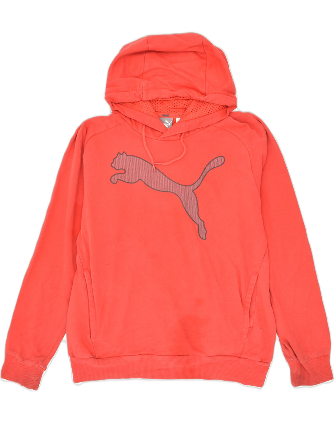 PUMA Mens Graphic Hoodie Jumper Small Red Cotton | Vintage Puma | Thrift | Second-Hand Puma | Used Clothing | Messina Hembry 