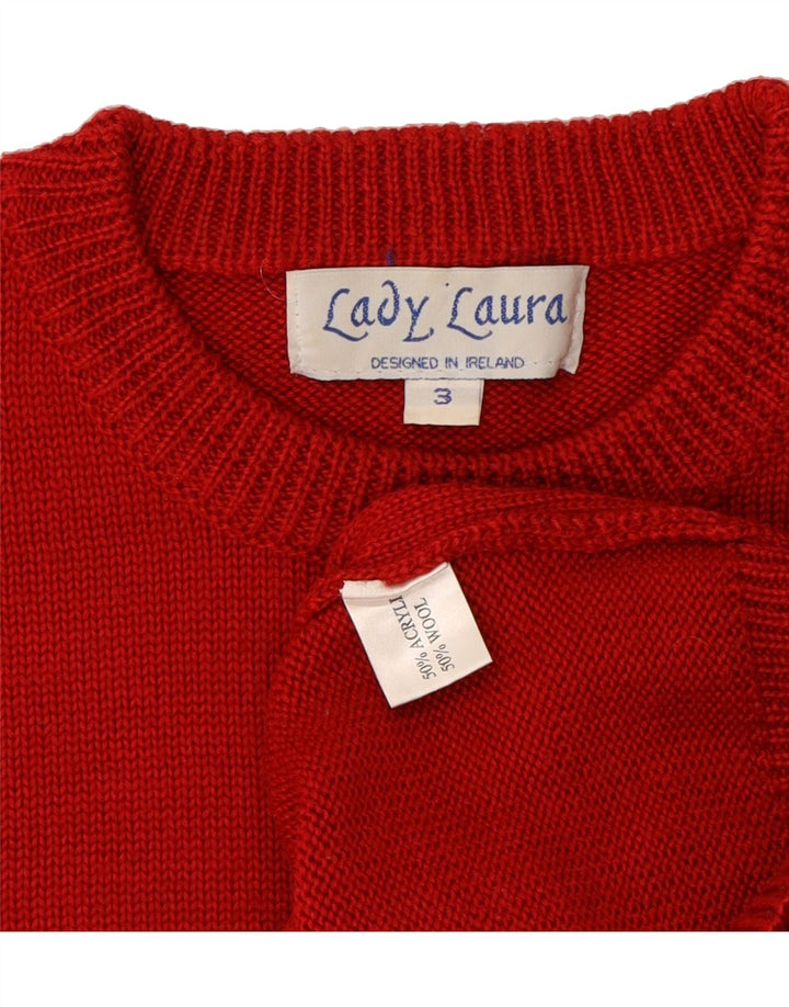 LADY LAURA Womens Oversized Crew Neck Jumper Sweater US 3 Small Red Vintage Lady Laura and Second-Hand Lady Laura from Messina Hembry 