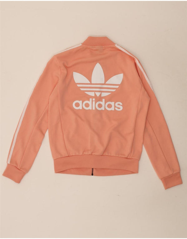Γυναικεία αθλητική φόρμα γραφικών Adidas Top Jacket UK 8 Small Pink Polyester