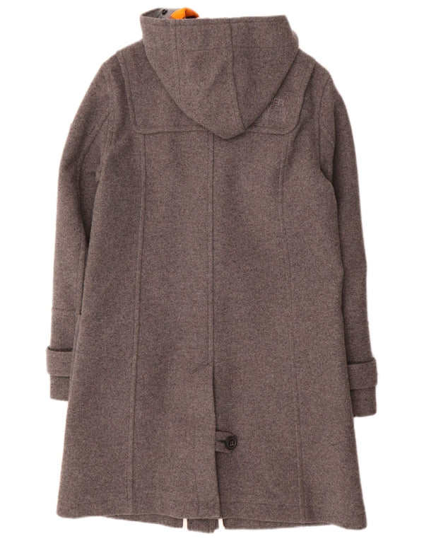 Superdry Γυναικείο παλτό Duffle με κουκούλα UK 12 Medium Grey Wool