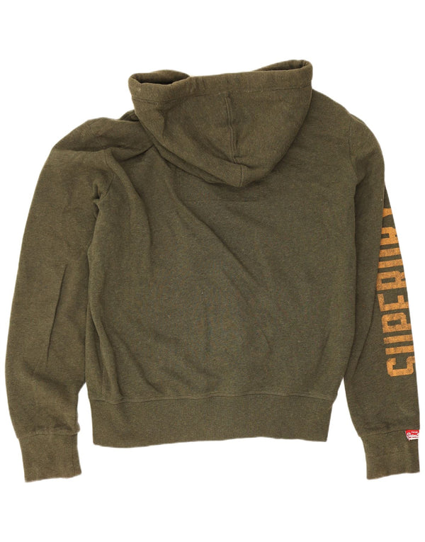 Ανδρικό πουλόβερ με κουκούλα με φερμουάρ Superdry Μεσαίο βαμβακερό χακί