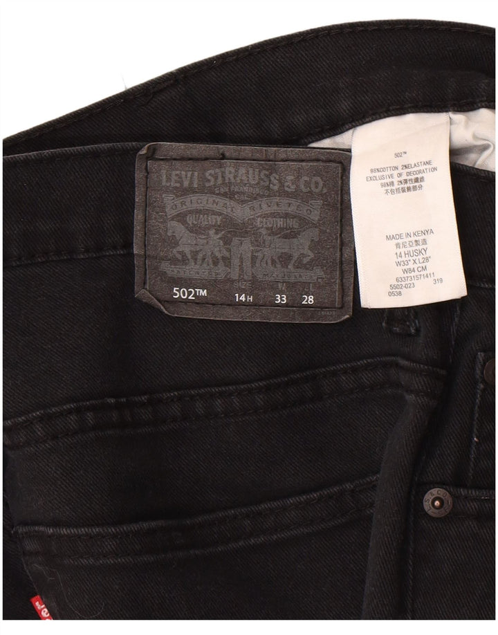 Levi's Boys 502 Regular Tapered Jeans 13-14 ετών W33 L28 Μαύρο βαμβακερό