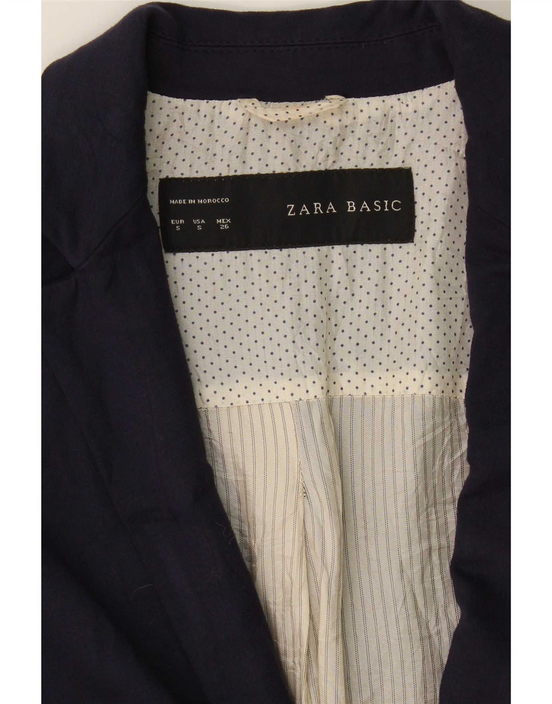 Zara Γυναικείο Μπλέιζερ Μπουφάν UK 10 Small Navy Blue