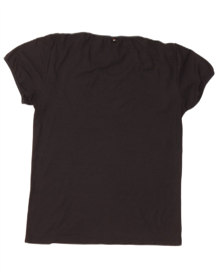 FILA Γυναικείο T-Shirt Top UK 14 Large Black Polyamide