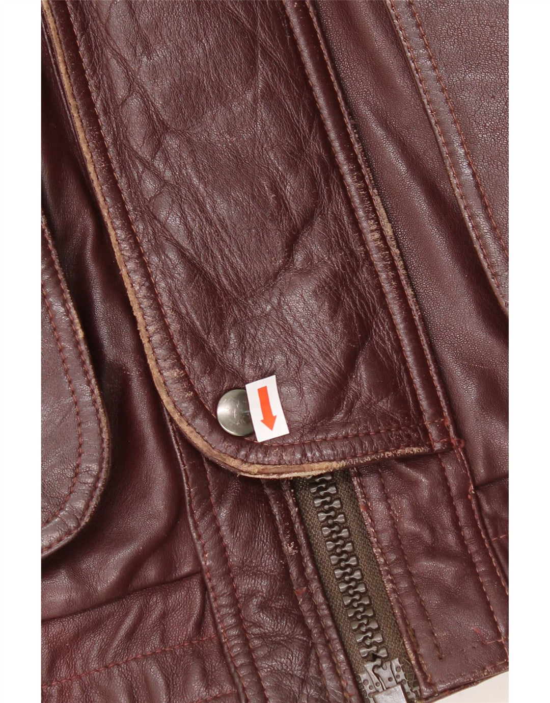 VINTAGE Mens Leather Jacket IT 56 3XL Brown Leather