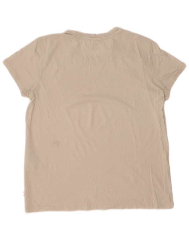 Γυναικείο γραφικό μπλουζάκι Levi's Top UK 14 μεσαίο λευκό βαμβακερό