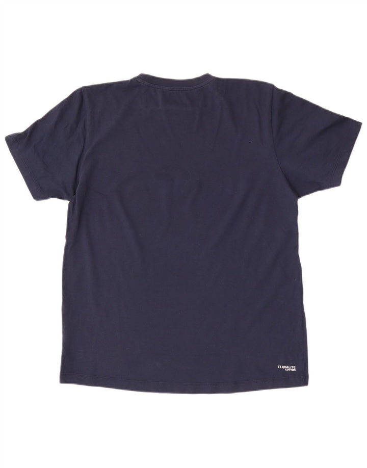 Ανδρικό γραφικό T-Shirt Adidas Top από μεσαίο μπλε ναυτικό βαμβακερό