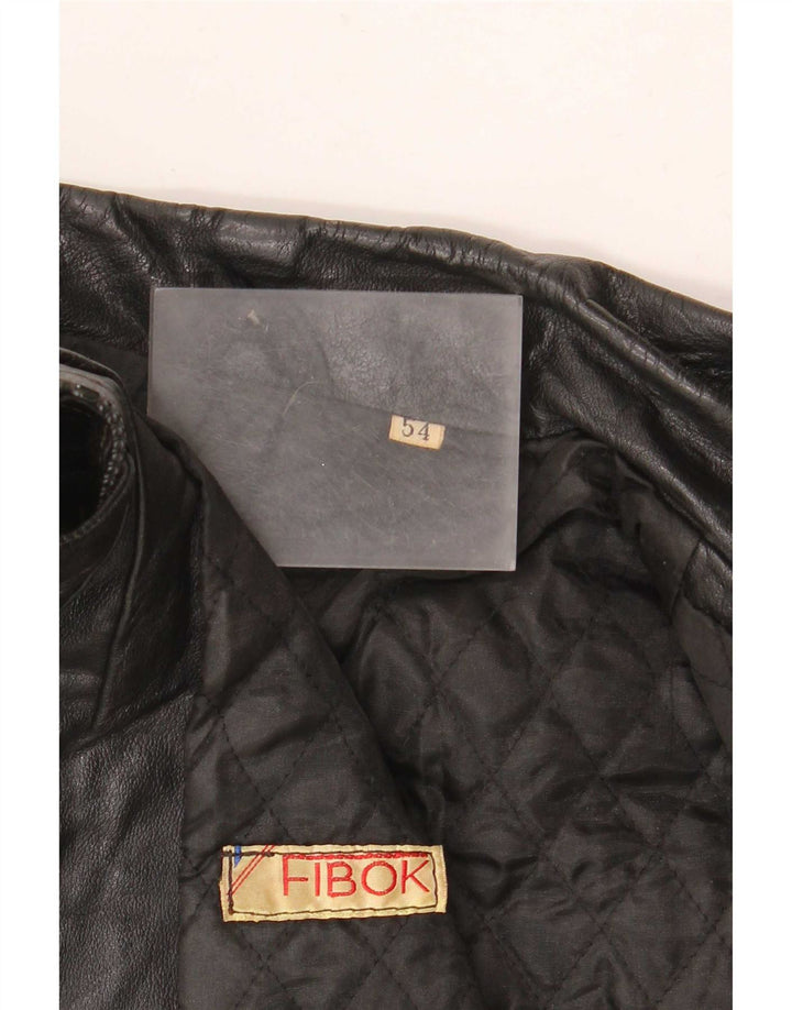 Ανδρικό Δερμάτινο Μπουφάν Fibok IT 54 2XL Μαύρο
