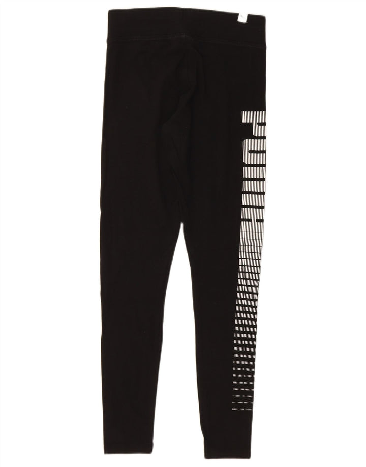 PUMA Womens Graphic Leggings UK 10 Small Black
