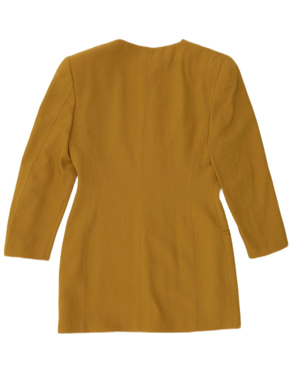 BASILE Γυναικείο Longline 7 κουμπιά Blazer Jacket IT 42 Medium Yellow Wool