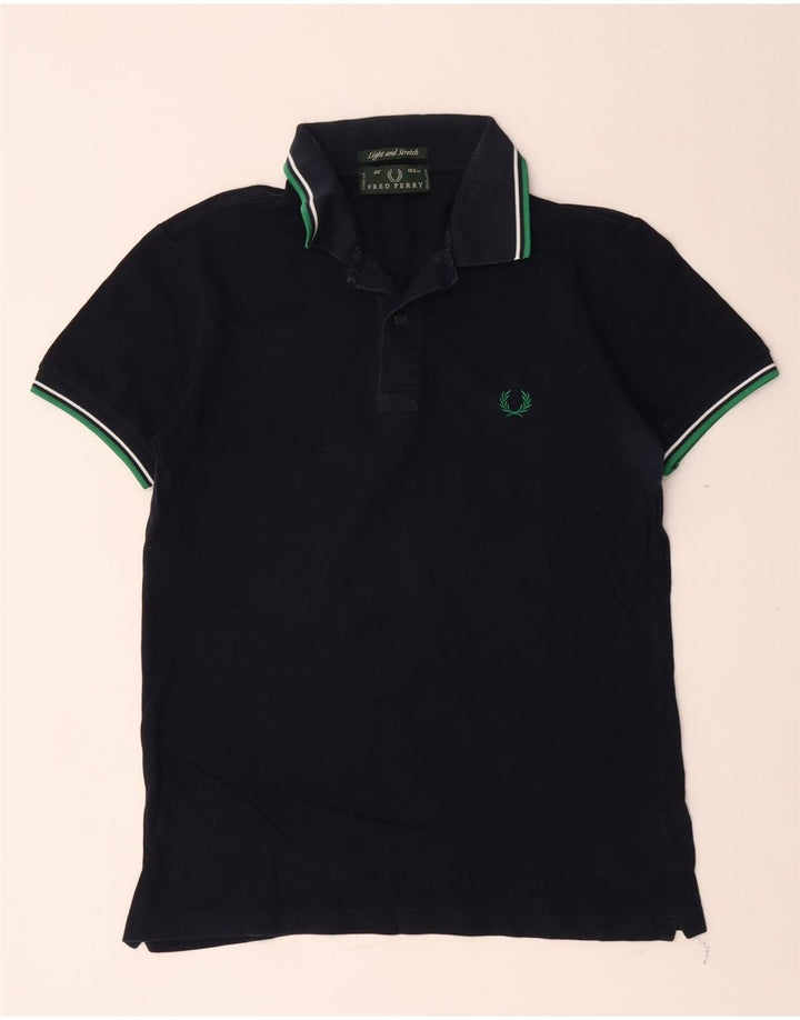 Fred Perry Ανδρικό πουκάμισο πόλο μεσαίου μπλε βαμβακερό