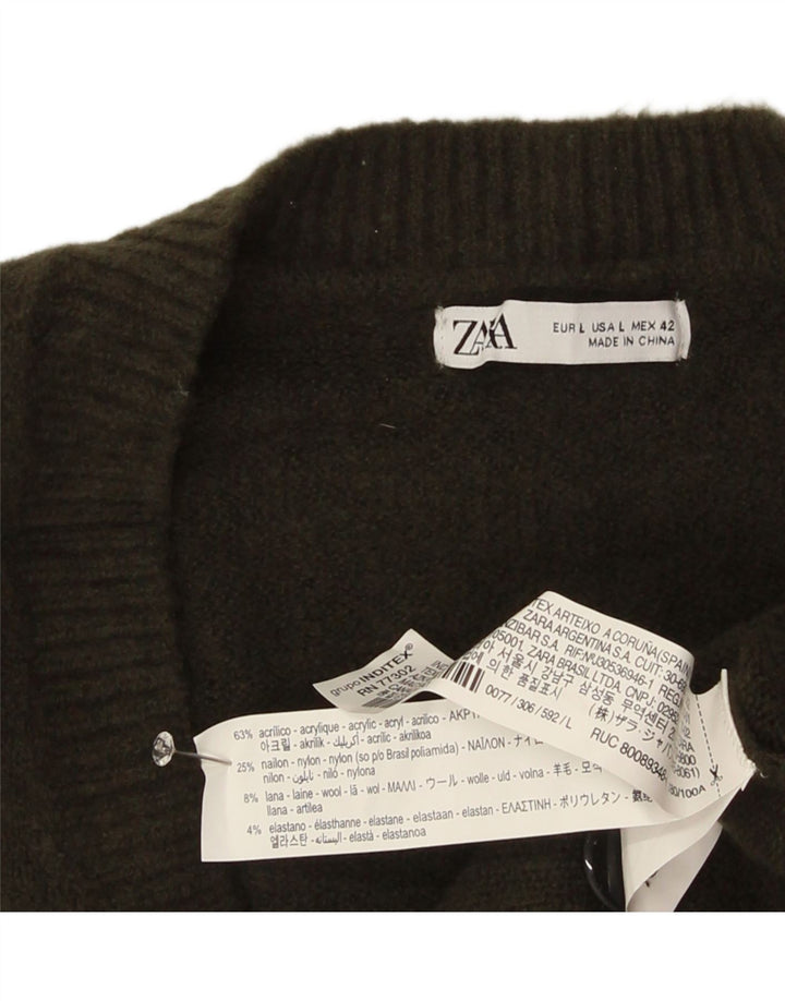 Ανδρικό πουλόβερ Zara Ζακέτα Μεγάλο Χακί Ακρυλικό