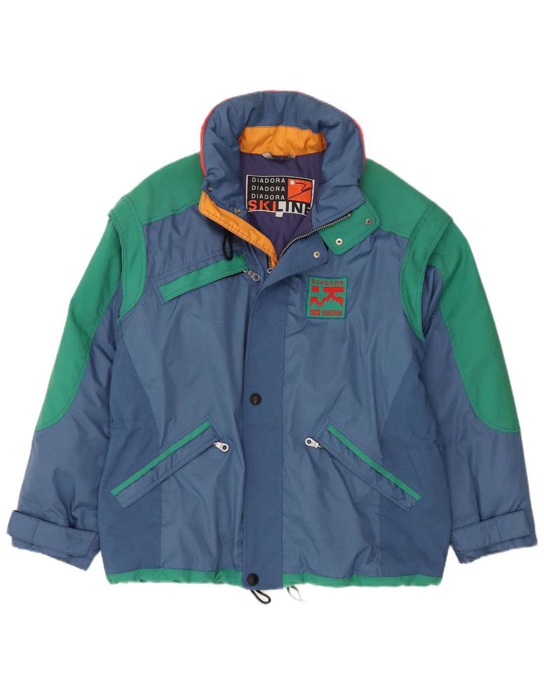 DIADORA Ανδρικό μπουφάν σκι UK 40 Large Blue Colorblock Polyester