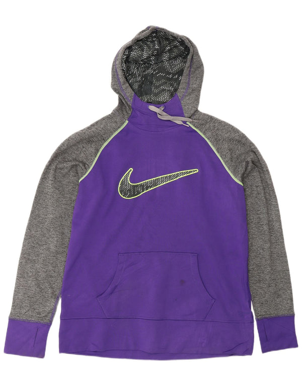 Nike Womens Therma-Fit Graphic Hoodie Jumper UK 18 XL Purple Colourblock
