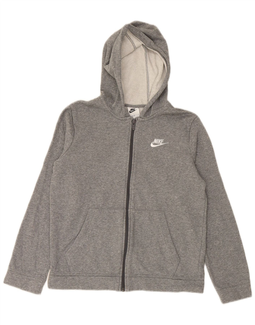 Πουλόβερ NIKE Boys Zip Hoodie 12-13 ετών μεγάλο γκρι βαμβακερό