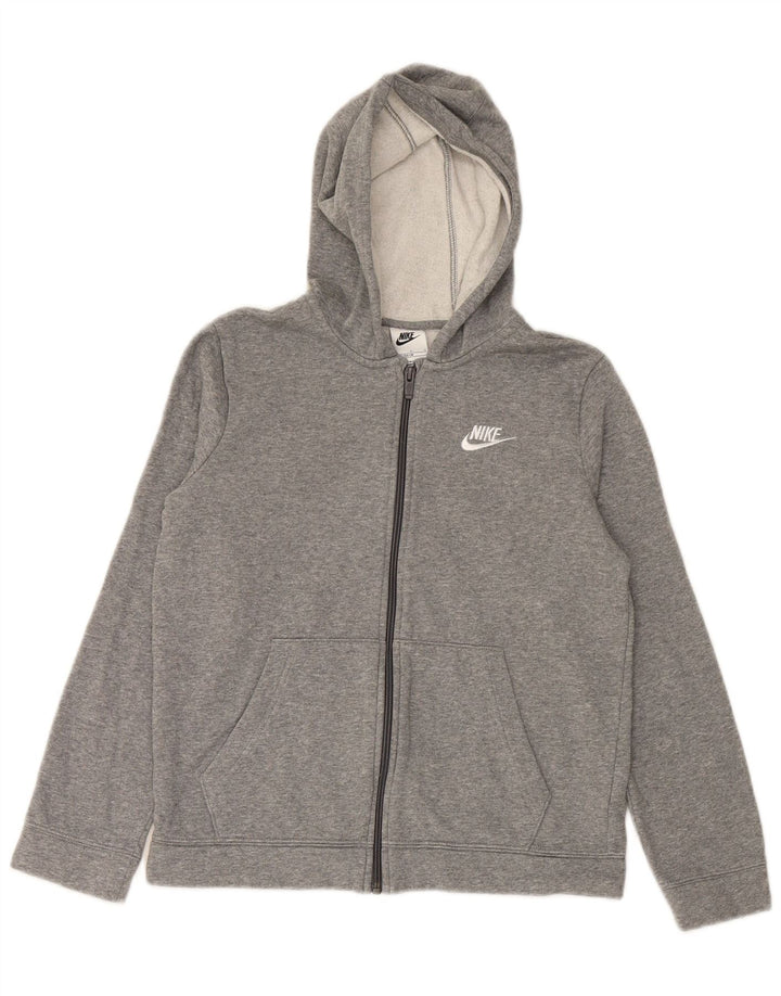 Πουλόβερ NIKE Boys Zip Hoodie 12-13 ετών μεγάλο γκρι βαμβακερό