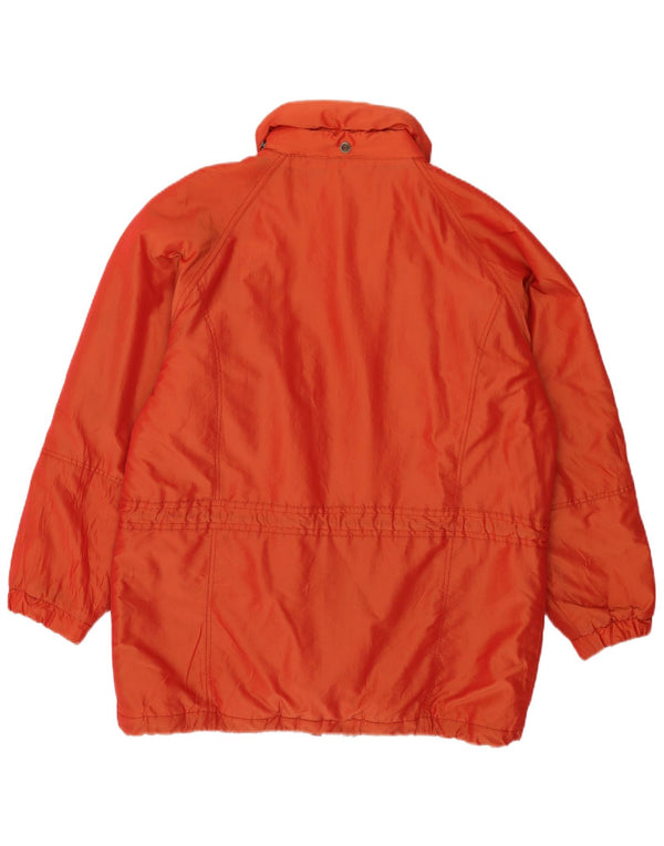 Vintage γυναικείο υπερμεγέθη αντιανεμικό μπουφάν UK 10 Small Orange Polyamide