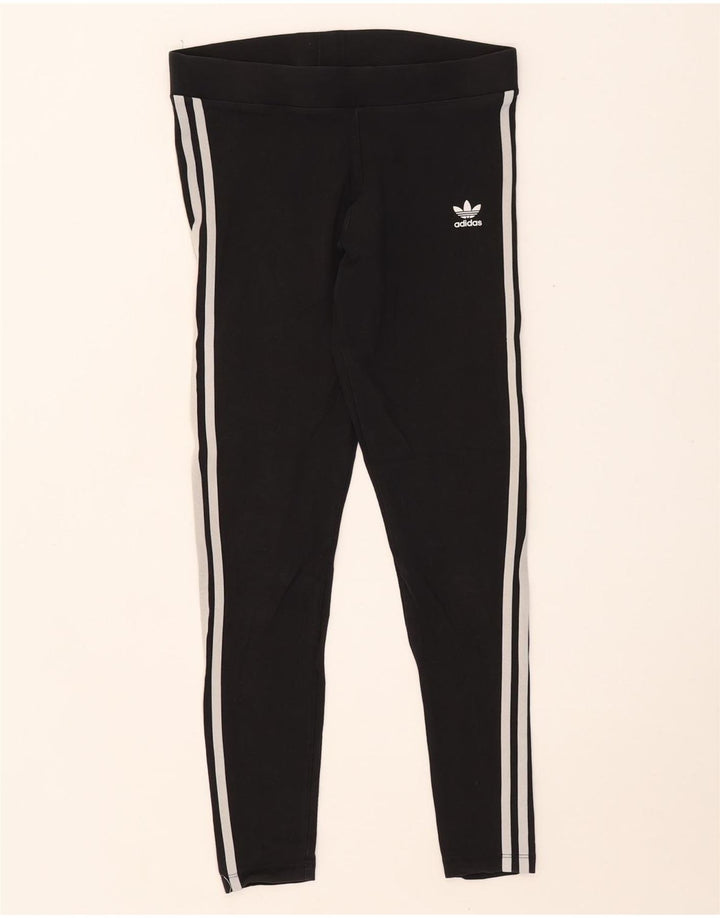 Γυναικείο κολάν Adidas UK 12 μεσαίο μαύρο βαμβακερό