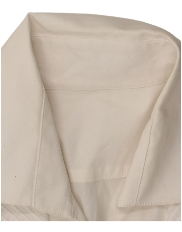 Vintage γυναικείο πουκάμισο UK 14 Μεσαίο λευκό βαμβακερό