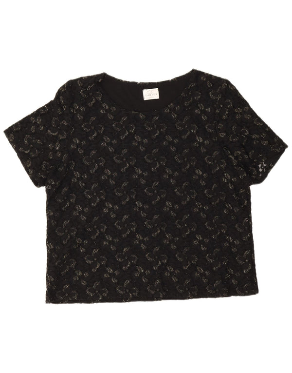 Eastex Γυναικεία Μπλούζα Τοπ UK 16 Large Black Floral Polyamide