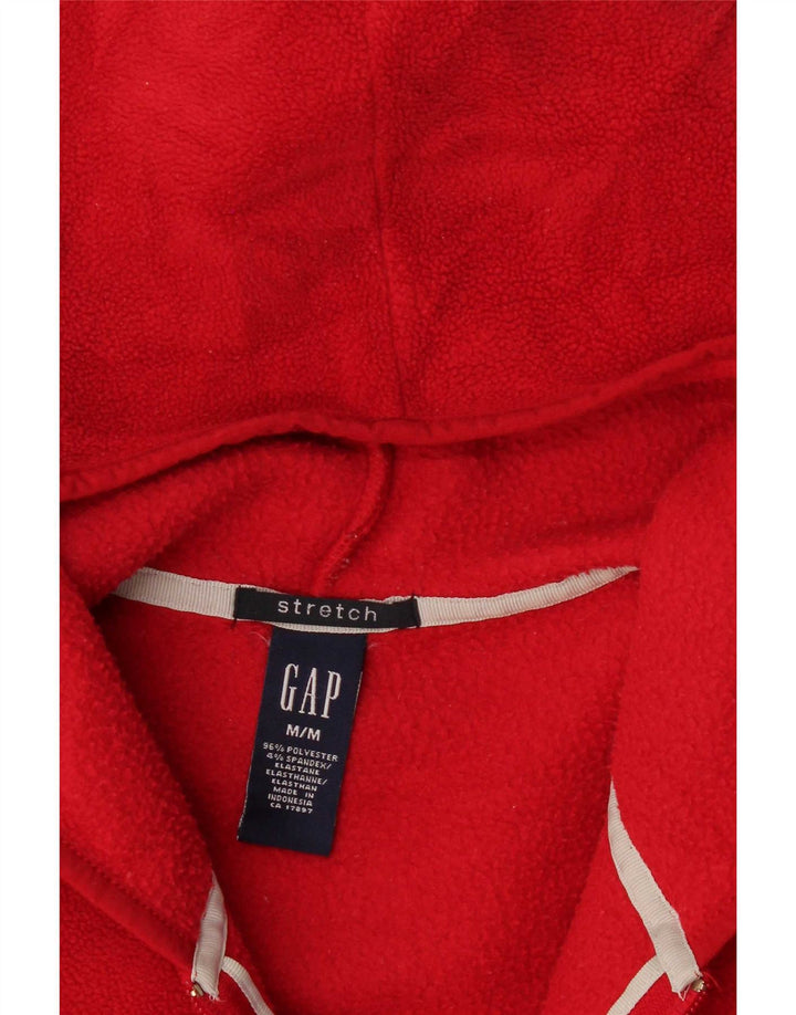 Gap Γυναικείο Stretch Hooded Fleece Jacket UK 14 Medium Red Polyester