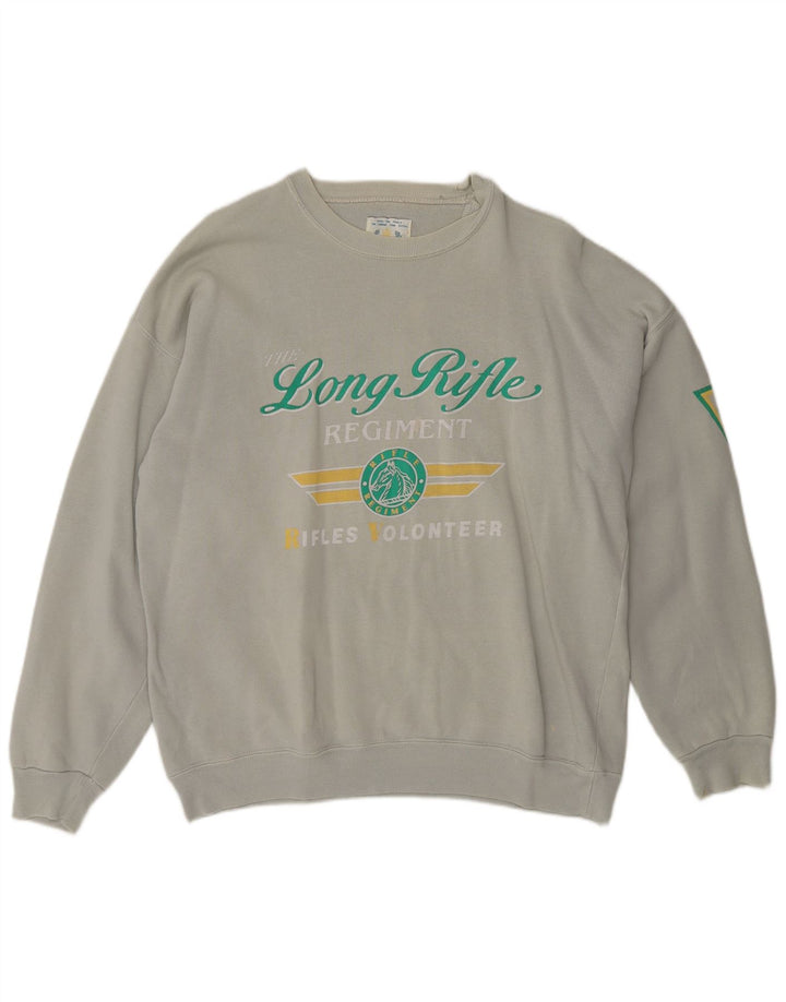 RIFLE Ανδρικό γραφικό φούτερ Jumper μεγάλο γκρι βαμβακερό