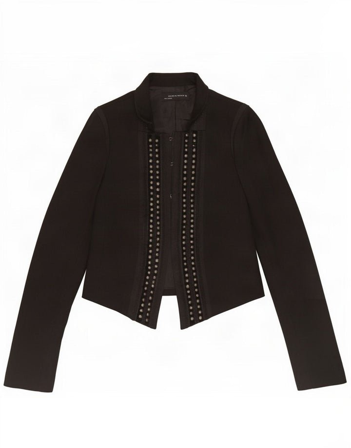 Zara Γυναικείο Σακάκι Μπλέιζερ UK 12 Μεσαίο Μαύρο Μαλλί