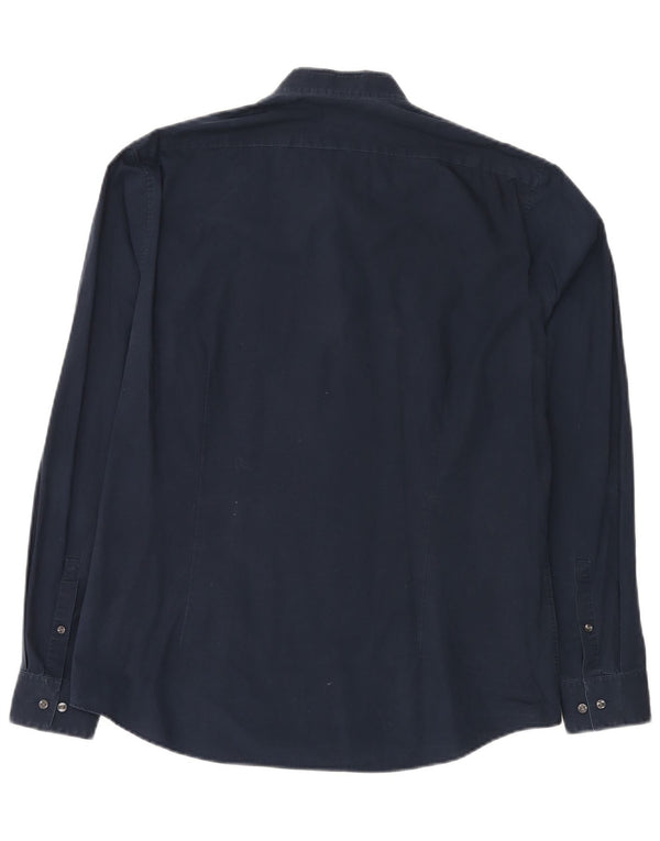 CALVIN KLEIN Ανδρικό πουκάμισο Slim Fit Μέγεθος 42 16 1/2 Large Navy Blue Cotton