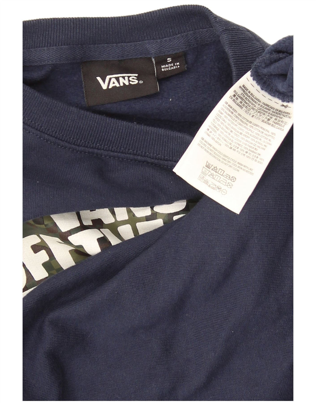 Vans Boys γραφικό φούτερ 7-8 ετών Small Navy Blue Cotton