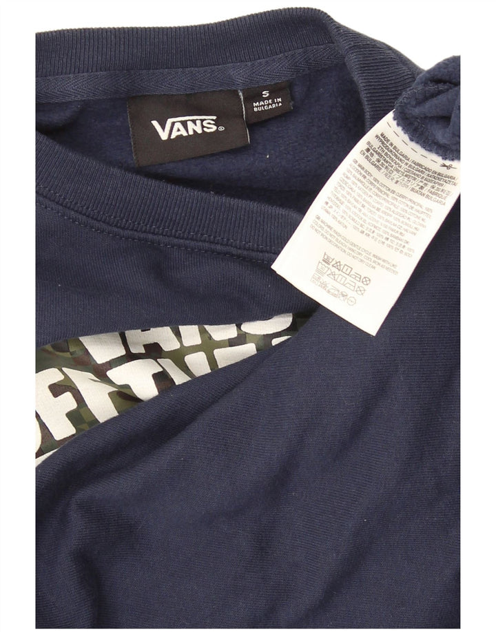Vans Boys γραφικό φούτερ 7-8 ετών Small Navy Blue Cotton