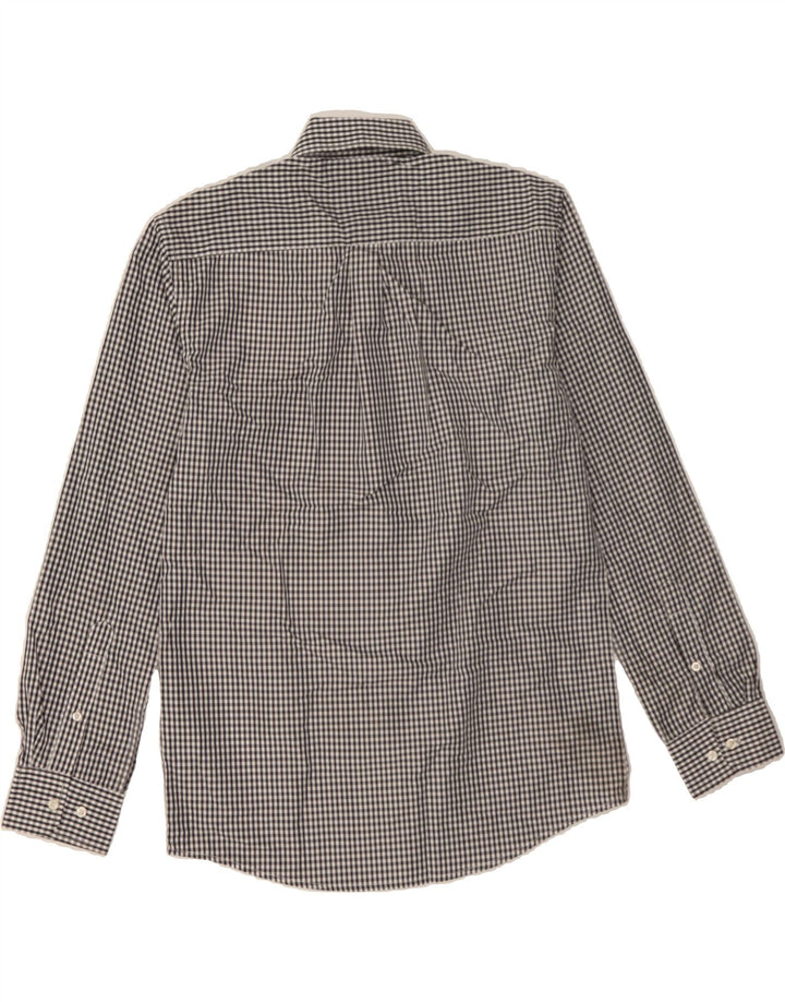 CHAPS Mens Slim Fit Shirt Size 15 1/2 Medium Black Gingham Polyester Vintage Chaps and Second-Hand Chaps from Messina Hembry 