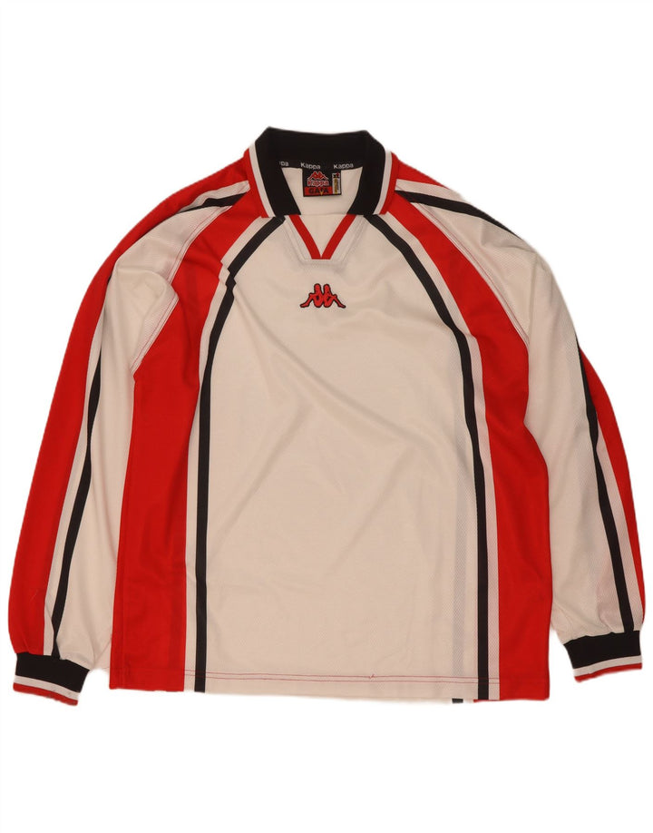 Kappa Mens Gara Top Long μακρυμάνικο XL Λευκό Colourblock Πολυεστέρας