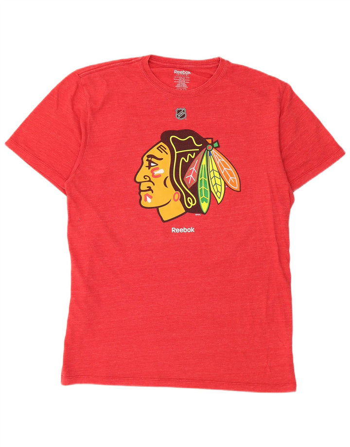 Γραφικό T-shirt Reebok Ανδρικό Chicago Blackhawks Top μεγάλο κόκκινο πολυεστέρα