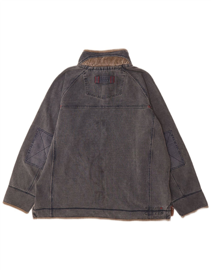 Ανδρικό φούτερ με λαιμόκοψη με φερμουάρ Face Jumper XL Γκρι βαμβακερό
