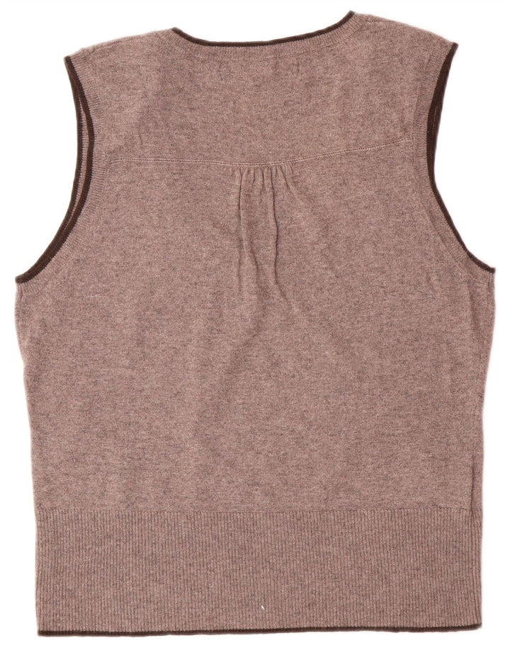 LAURA ASHLEY Γυναικείο γιλέκο Tank Top UK 14 Large Brown Argyle/Diamond Viscose